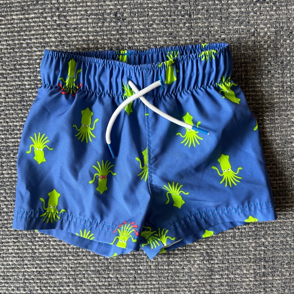 5/$25 Old Navy Blue Swimsuit 12–18M | Cute Green Squid Pattern Summer Shorts💙